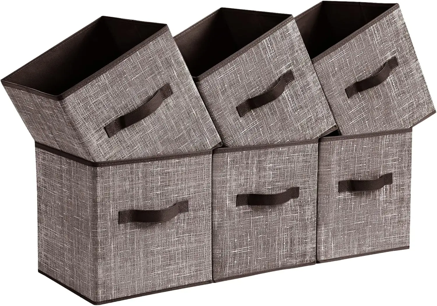 Storage Cubes, -Woven Fabric Bins with Double Handles, Closet Organizers for Shelves, Foldable, for Clothes