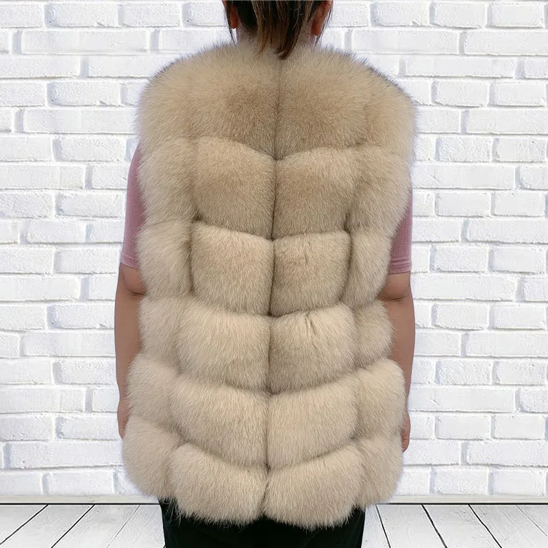 Women\'s Natural Fox Fur Vest, Real Fox Fur Vest, Luxury Raccoon Fur Jacket, Factory Genuine Product, Autumn and Winter Fashion