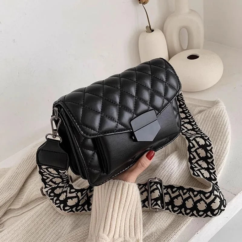 2025 Luxury Shoulder Bag - Wide Strap Quilted Purse, Fashion Crossbody, Premium Textured Design