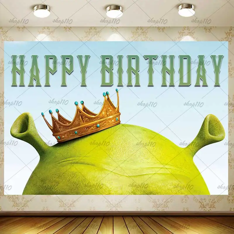 Monster Shreek Birthday Party Supply Tableware Plate Banner Baby Shower Cake Topper Donkey Balloon Backdrop Banquet Room Decor