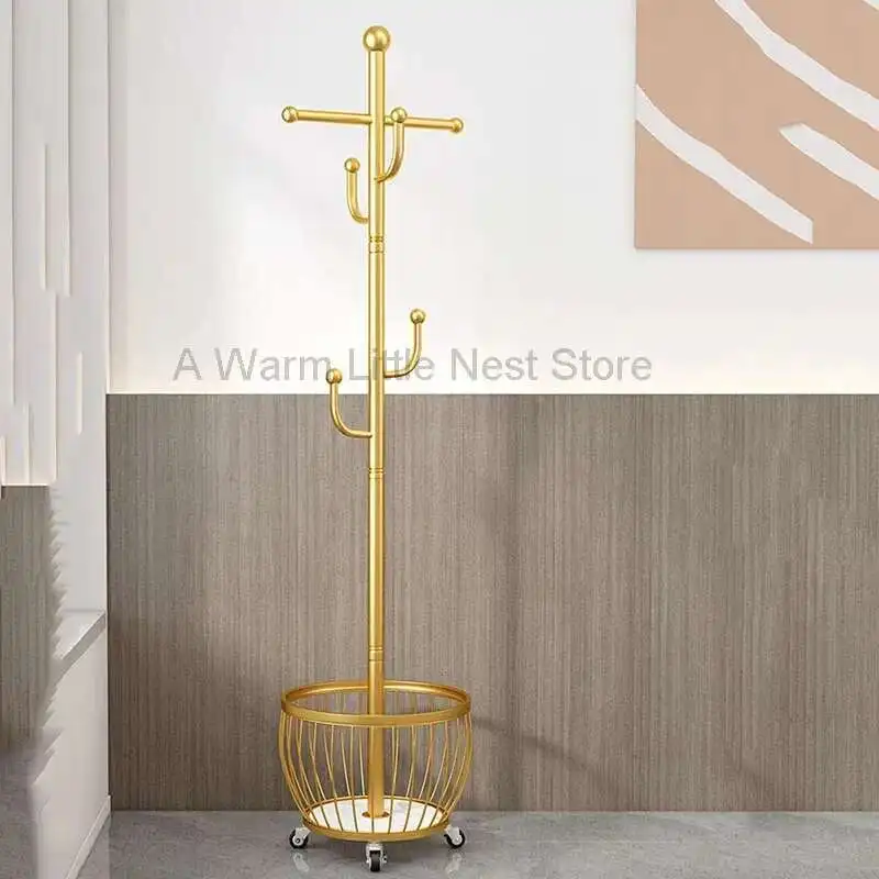 

Floor Luxury Clothing Rack Coat Hanger Entrance Hall Modern Golden Clothing Rack Boutique Racks De Casaco Modular Furniture