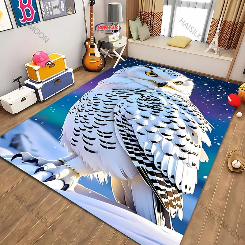 

Vintage Owl Theme Printed Carpet Living Room Bedroom Sofa Office Large Area Decorative Mat Kids Play Rugs Gift Next Day Shipping