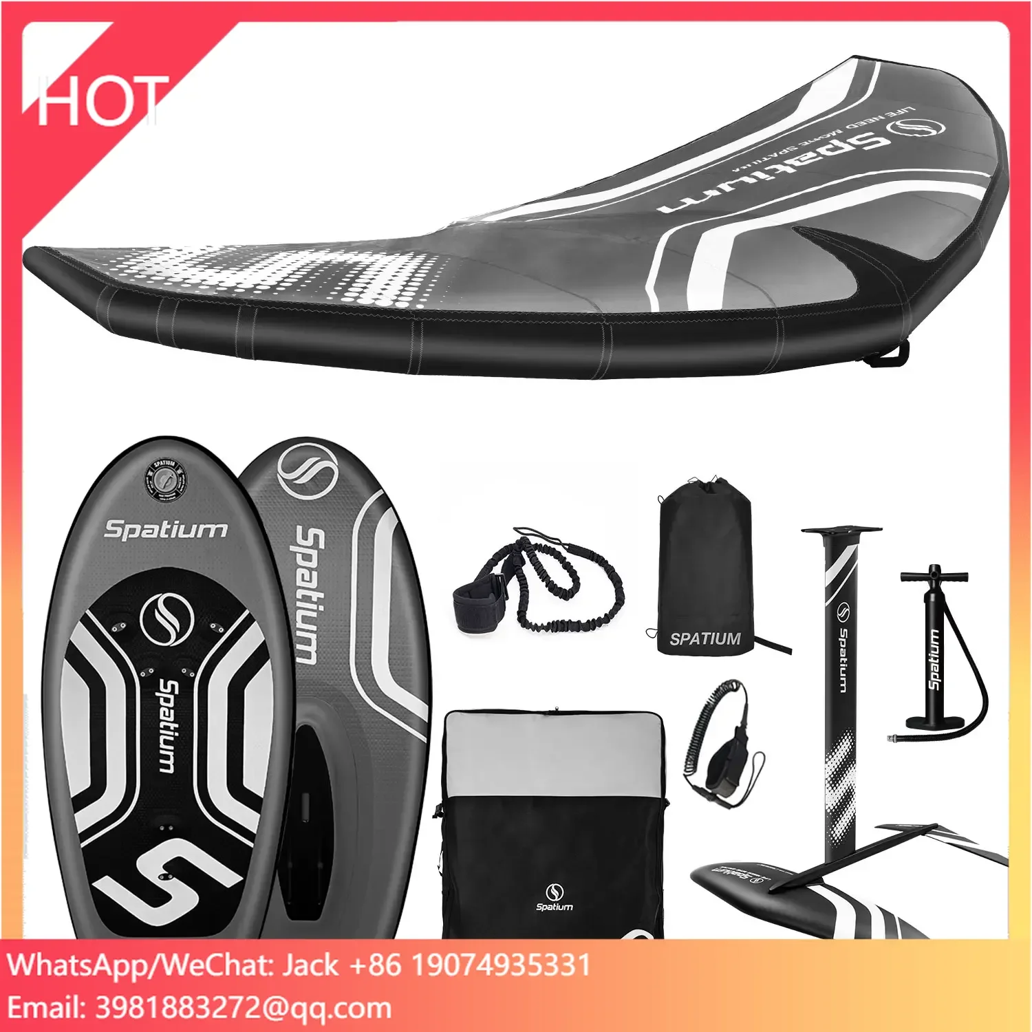 

Favorite High Quality 3-Grid Dacron Material Inflatable Wing Foil Board Set Kite Surfing Board For Sea