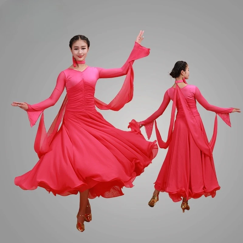 Nouvelle robe de danse moderne à pas rapide/robe de performance/robe d'entraînement/grande robe trapèze/robe de danse de salon/robe de valse