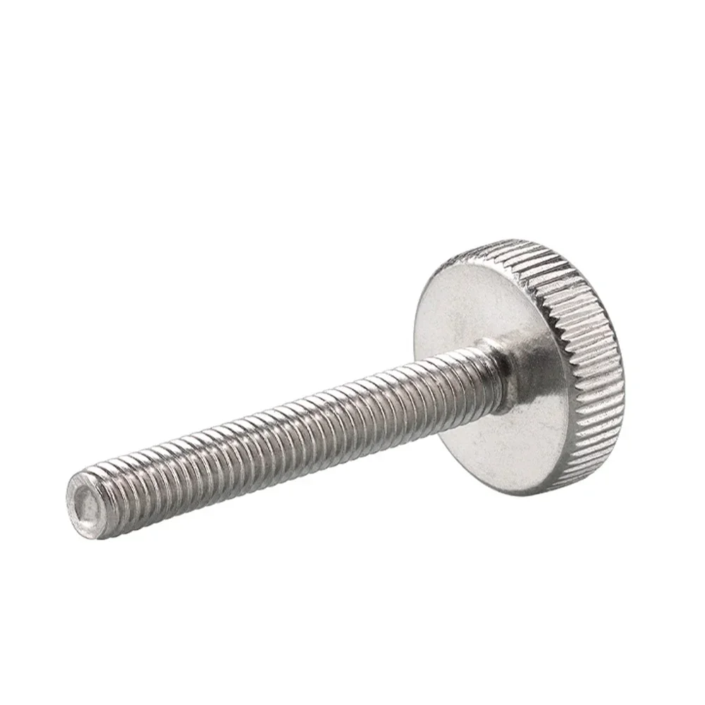 1-5PCS M2-M10 304 Stainless Steel Knurled Thumb Screw Flat Head Hand Tightening Bolt DIN653 Manual Tighten Screw