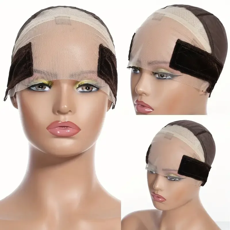 

Wig Grip Cap for Women11x5Extra Wide Transparent Lace Front-Glueless Non-Slip Wig Gripper with Ear Cutouts Adjustable Breathable