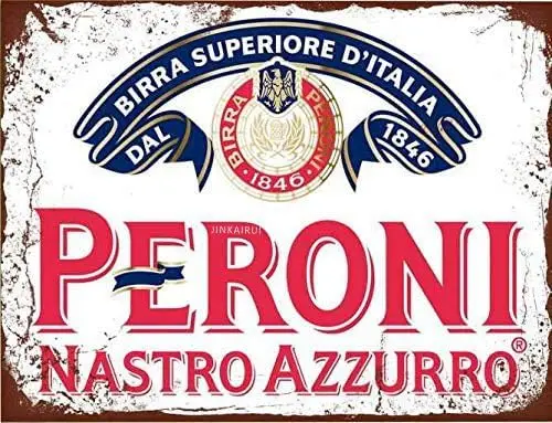 Retro Metal tin Sign Funny Peroni Nastro Azzurro Lager Beer Style Advertising Plaque in Sign For Home Cave Garage bar Wall Decor