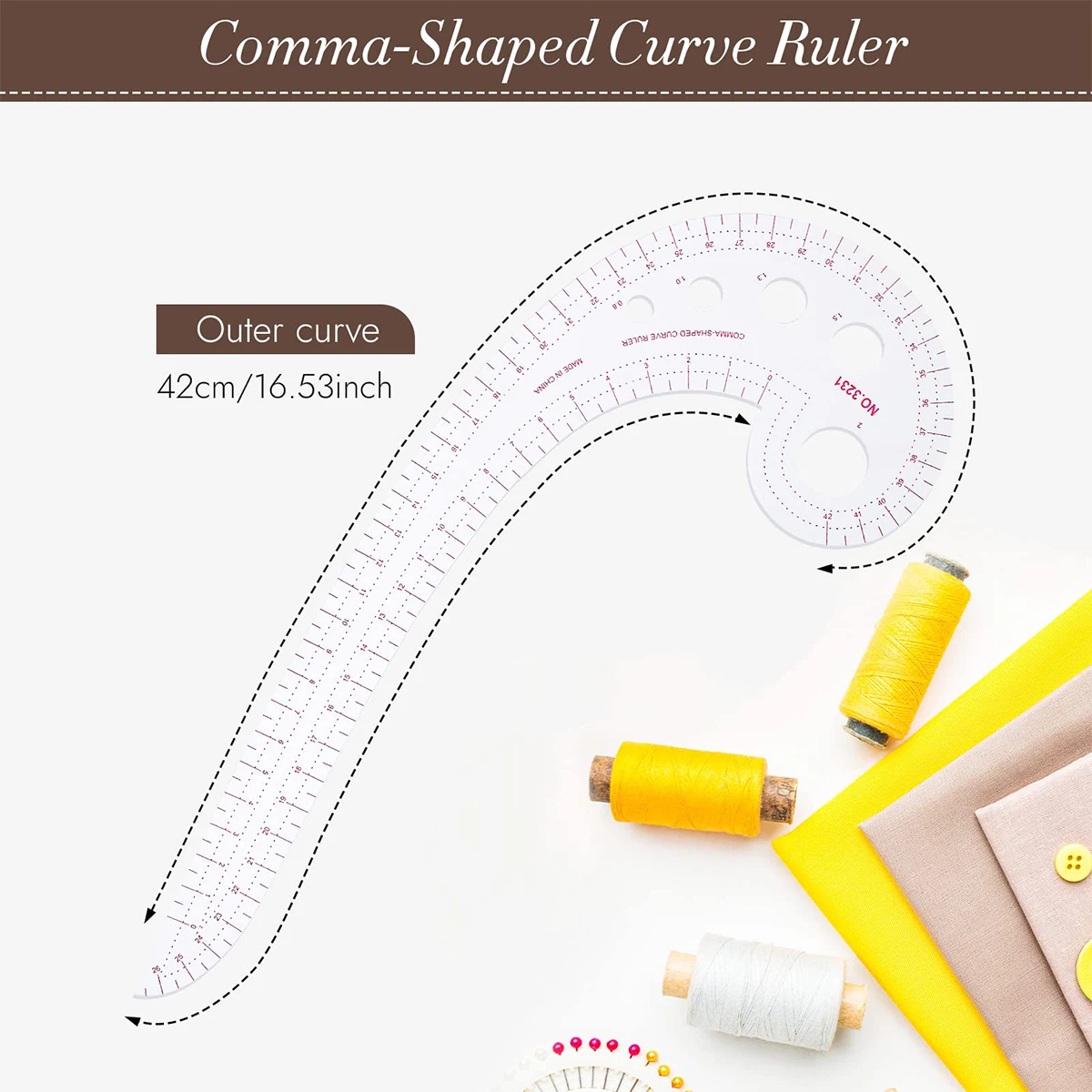 French Curve Ruler Sewing, Comma Shaped 42cm Drawing Template Tool, Drafting Clothes Sleeves
