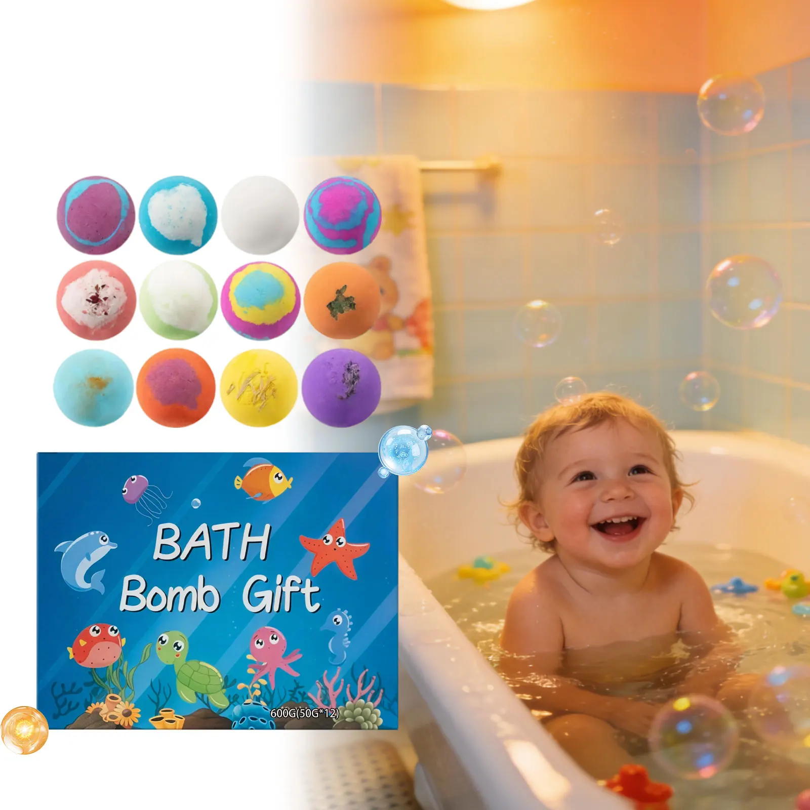 

Natural handmade bath salt ball, detoxifying, moisturizing and exfoliating SPA bath, suitable for girls, boys and families