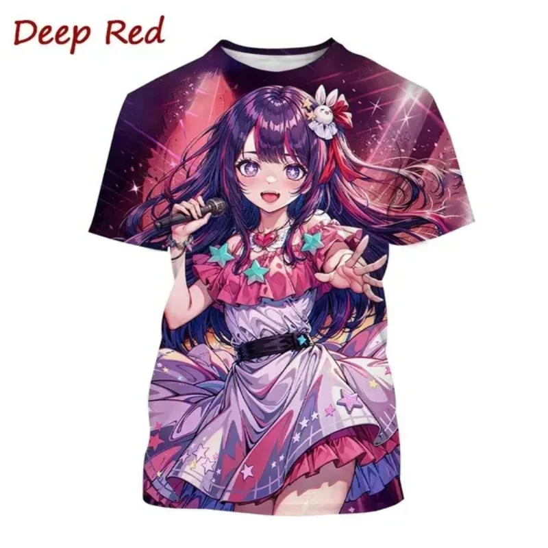 Hot Anime Oshi No Ko Ai Hoshino Printed T-shirts 3D Men Women Unisex Cosplay Clothing Fashion Harajuku Short sleeve Kid Top