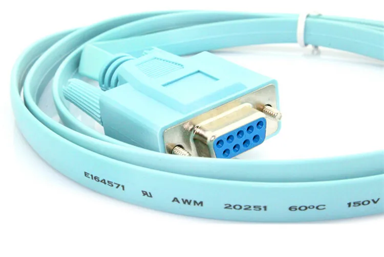 Cable adaptador de red de 1,5 m y 6 pies, Cable de consola Cisco RJ45 Cat5 Ethernet a Rs232 DB9 COM, enrutadores hembra de serie, color azul