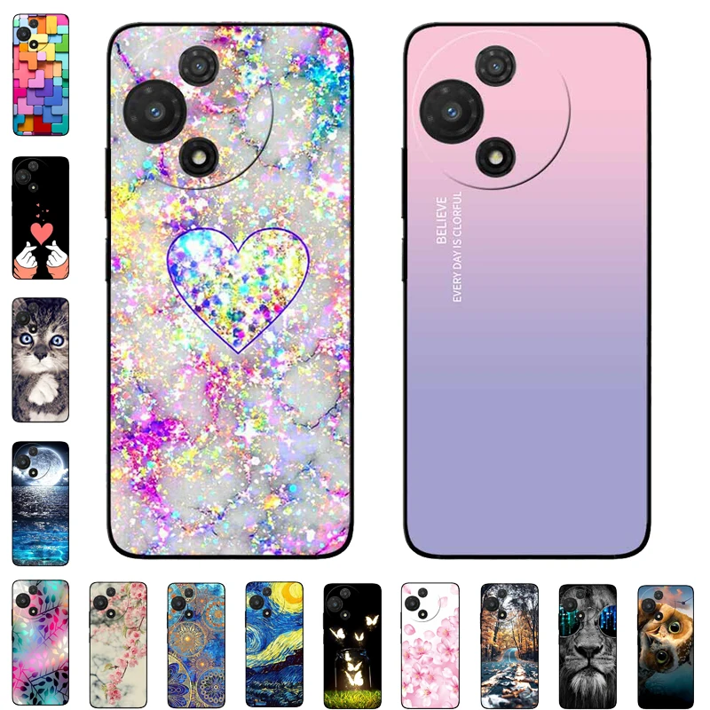 Funda Protectora de Silicona para TCL 60R T519H, Diseño Moderno con Estampado Animal Negro, Carcasa para TCL 60R 5G