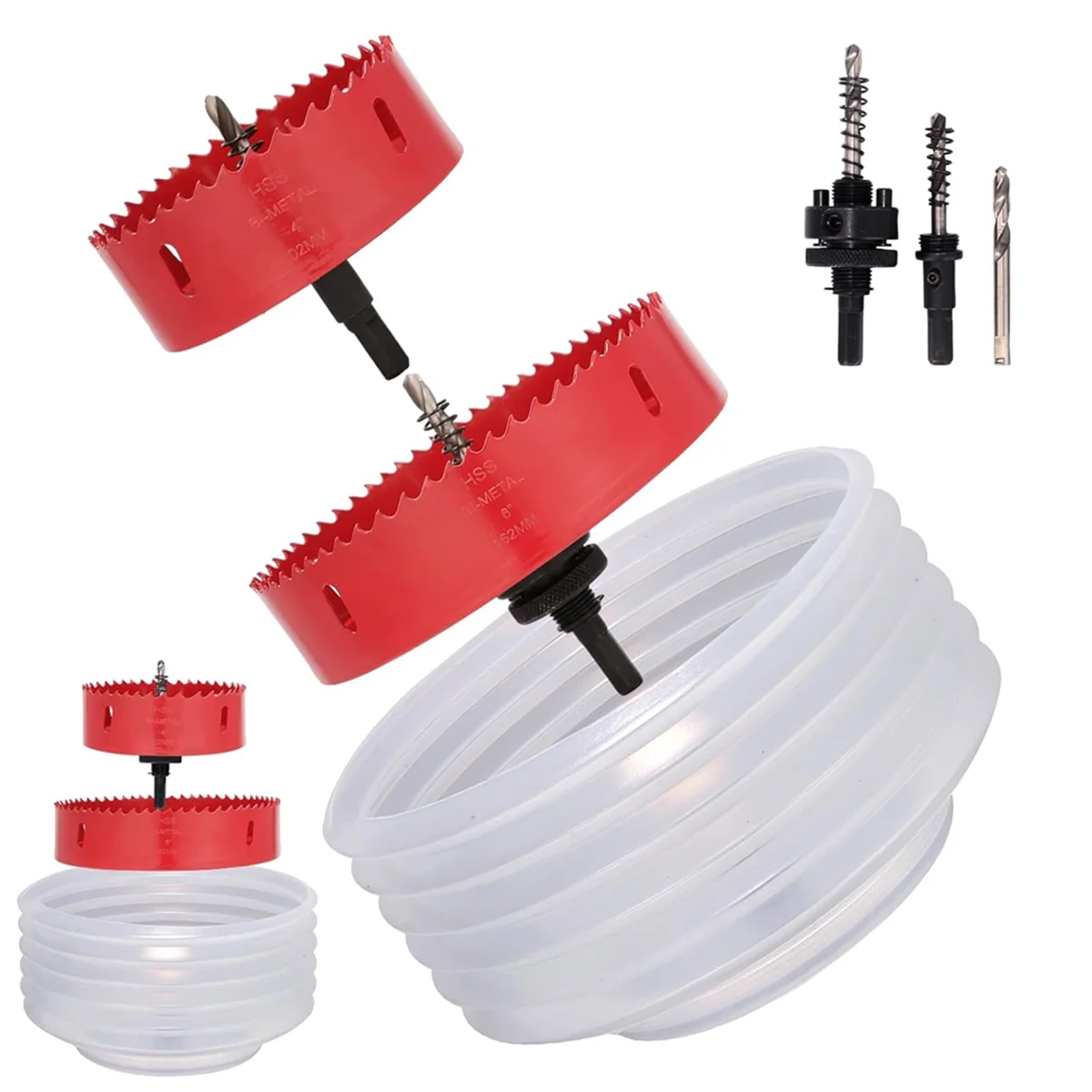 AT13 4 Inch/102 mm & 6 Inch/152 mm Hole Saw with Arbor for Recessed Lighting for Wood, Drywall, Metal