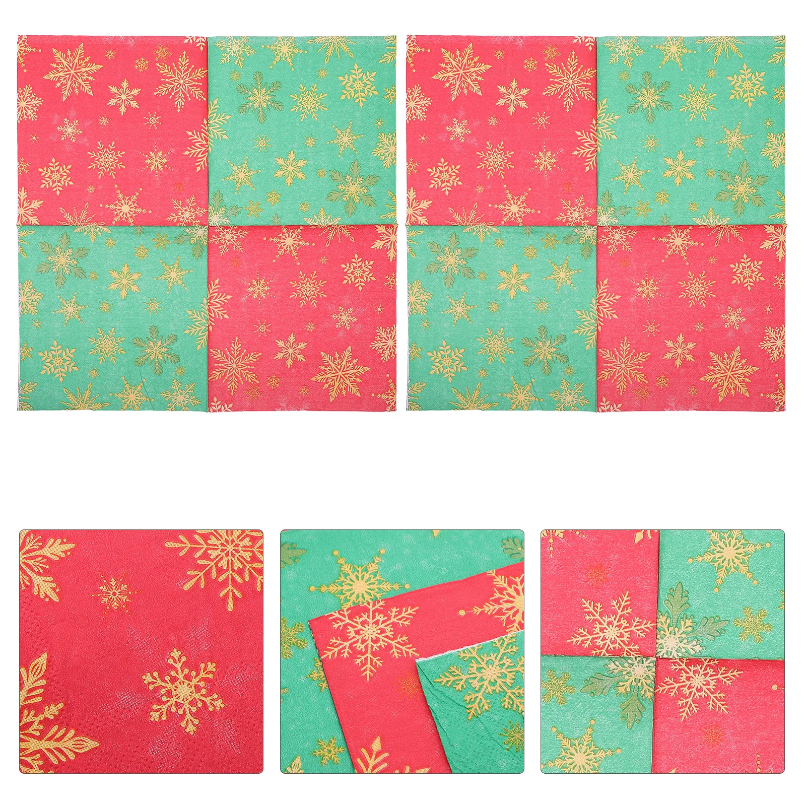 

100Pcs Snowflake Napkins Paper Disposable Holiday Dinner Napkins Christmas Party Supplies Red Snowflake Napkin