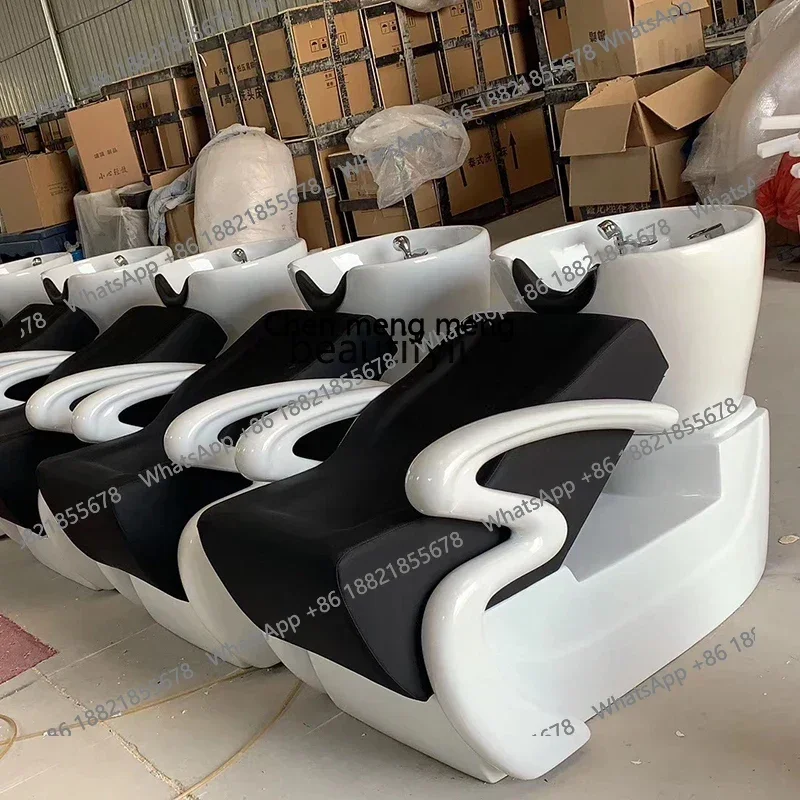 S7486 ss كرسي شامبو لصالون الحلاقة، سرير فلاشينغ، صالون شعر بسيط شبه مستلق #2