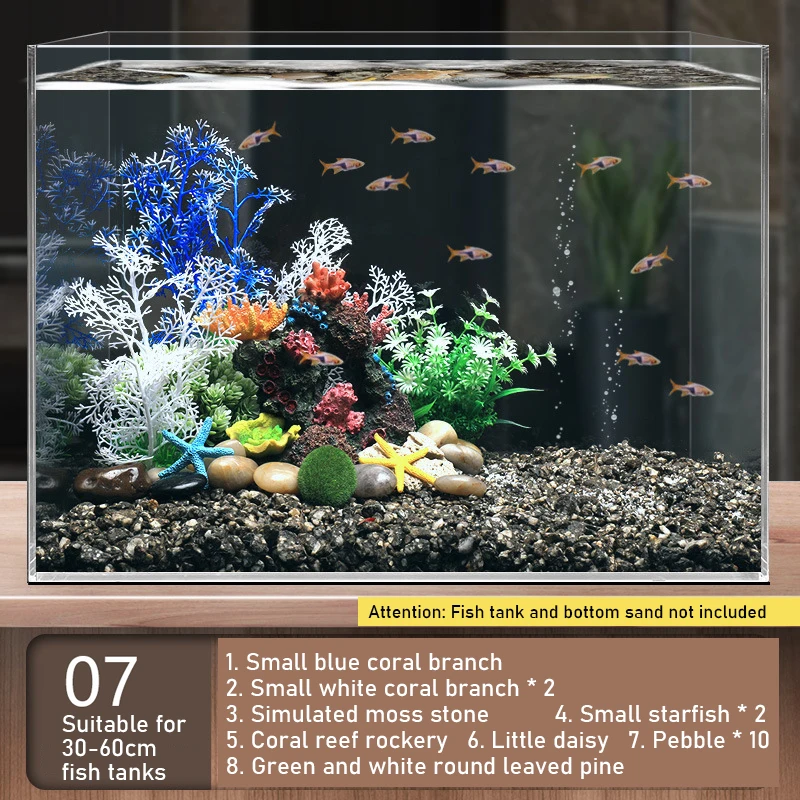 

003 Large Scale Fake Coral Reef Fish Tank Landscaping Aquarium Simulation Seawater Decoration Shell Water Scenery Package Home