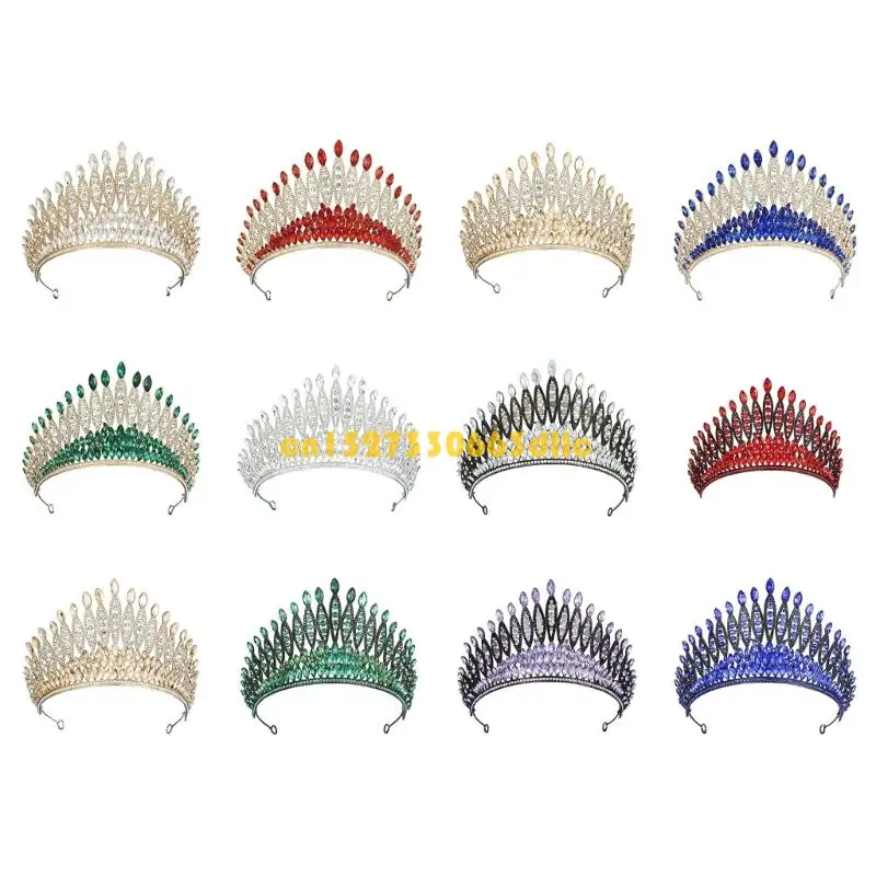 

124A Элегантные стразы Свадебные короны Диадемы Головной убор Аксессуары для укладки для свадеб