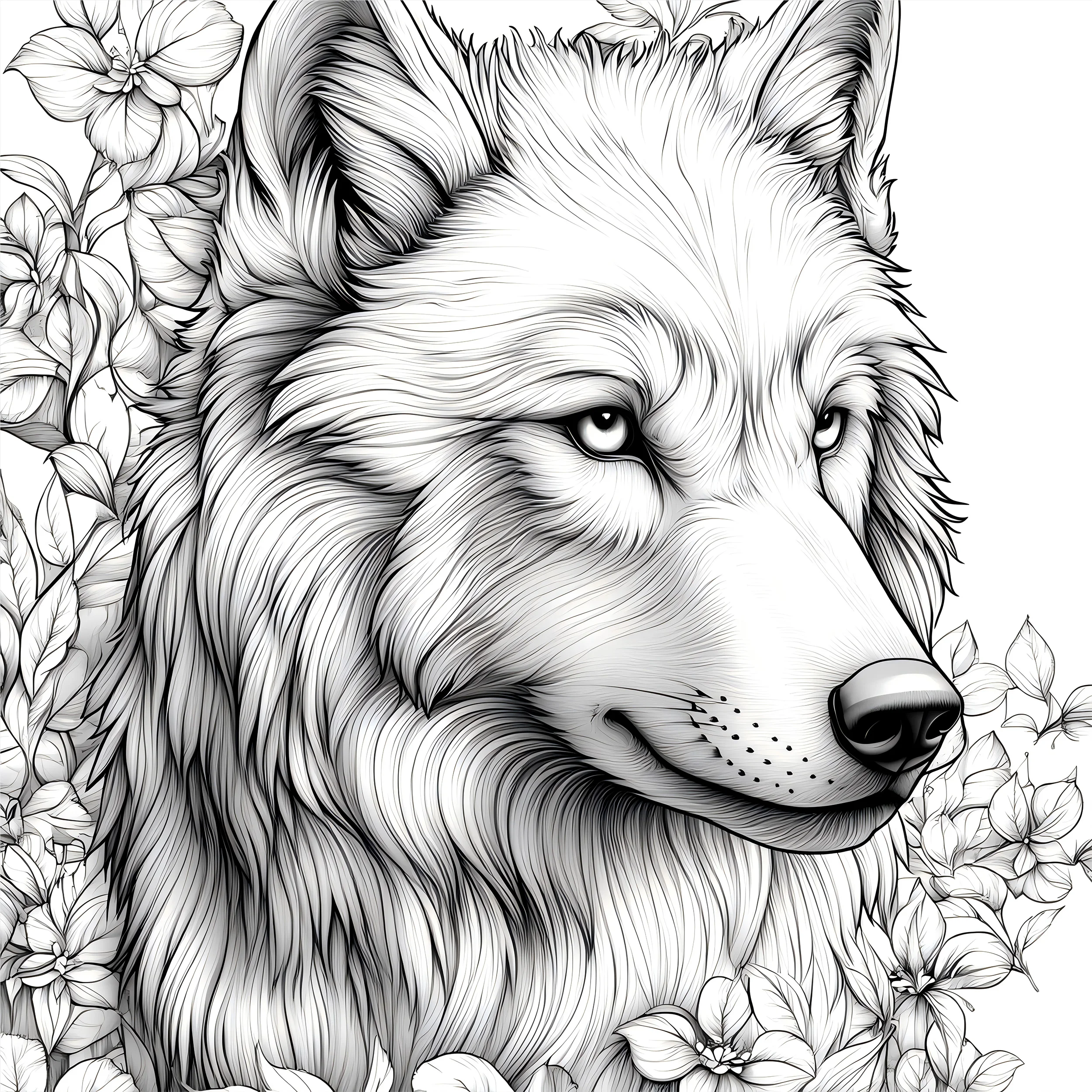 Wolf Pack Malbuch für Erwachsene – 20 Seiten mit detaillierten Prairie Wolves, Malbuch zur therapeutischen Kunsttherapie – Detail 5