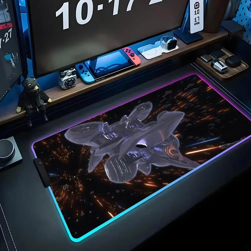 

Коврик для мыши Legend of Galactic Heroes RGB Gaming Mousepad Большой светодиодный коврик для ПК Настольный коврик Светящийся коврик для мыши Большие коврики для клавиатуры Настольный коврик