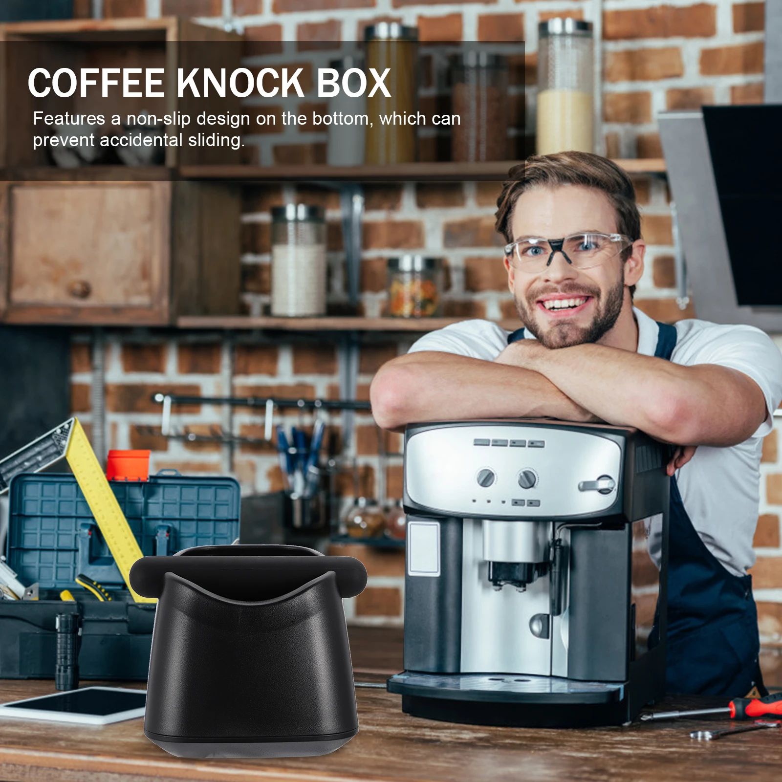 

Plastic Coffee Large Capacity Non Slip Design for Espresso Machines Grounds Bucket Coffee Maker Accessory Home Kitchen