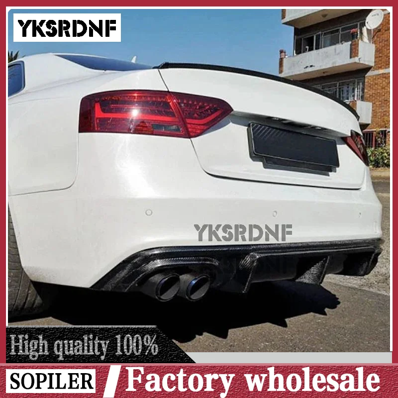 Für Audi A5 S linie S5 Coupe 2012-2016 Carbon faser Nicht Für A5 Standard hintere stoßstange hinten lip diffusor auspuff platte separator