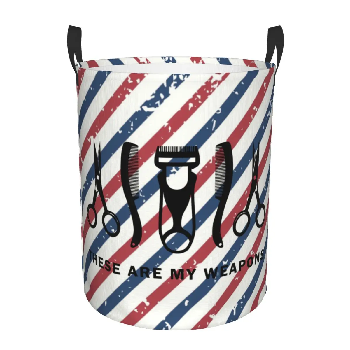 Custom Barbershop Weapon Laundry Hamper Large Storage Basket Hairdresser Barber Kids Nursery Toy Organizer