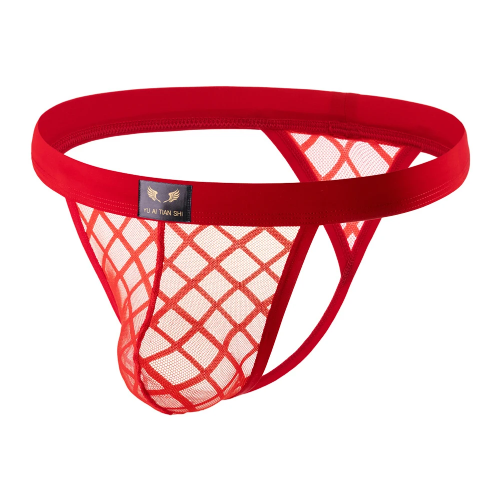 

Mesh Underpants Breathable Thong 80 Nylon 20 Spandex Comfortable Fit Elastic Waistband Soft Material Men's Thong