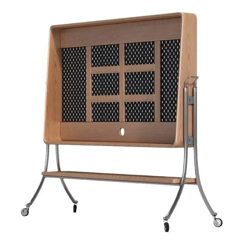 

Solid wood removable TV bracket Small apartment bedroom TV cabinet Living room TV rack Household with roller