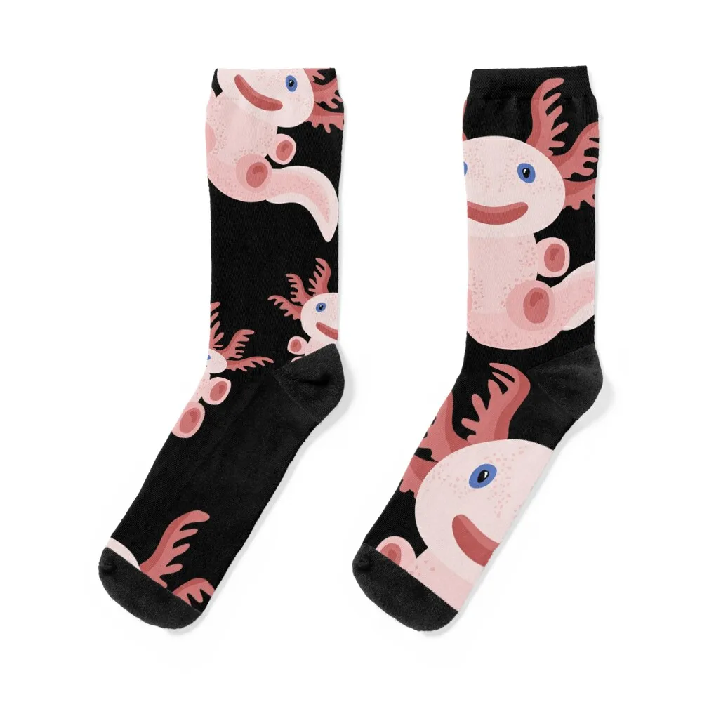 

Axolotl on Black Background Socks gym ankle Crossfit retro Socks Women Men's