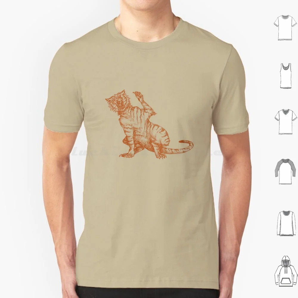 Angry Tiger T Shirt 6xl Cotton Cool Tee Tiger Angry Angry Tiger Animal Wild Wild Animal Orange Cool Dangerous Pencil Big Cat