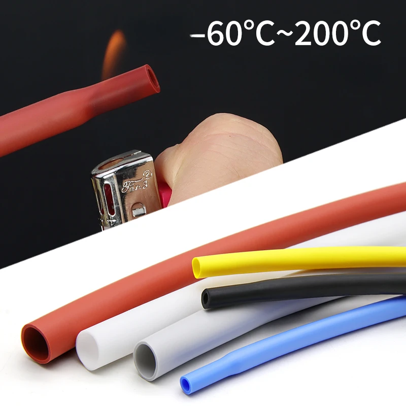 Tube thermorétractable en Silicone 1.7:1, 0.8mm ~ 30mm, manchon de câble Flexible isolé haute température, protecteur d'enveloppe de fil souple pour bricolage 2500V