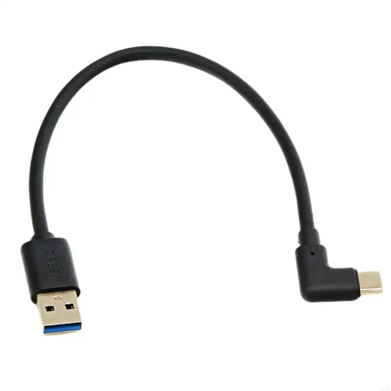 USB3.0 to Type C 90 Degree Angled Charging Cable with 60W Fast Charging 10Gbps Data Transfer PC and Metal Texture 77JC