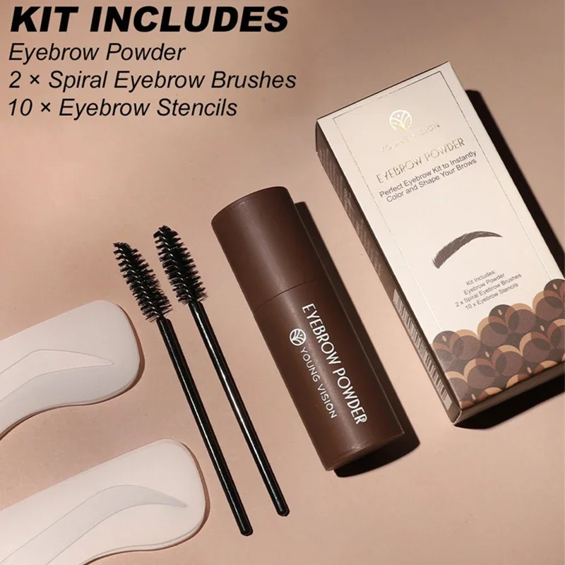 Timbro per sopracciglia Stencil Durata Impermeabile Potenziatori per sopracciglia naturali Polvere Forma naturale per sopracciglia Contouring Attaccatura dei capelli Stick Trucco
