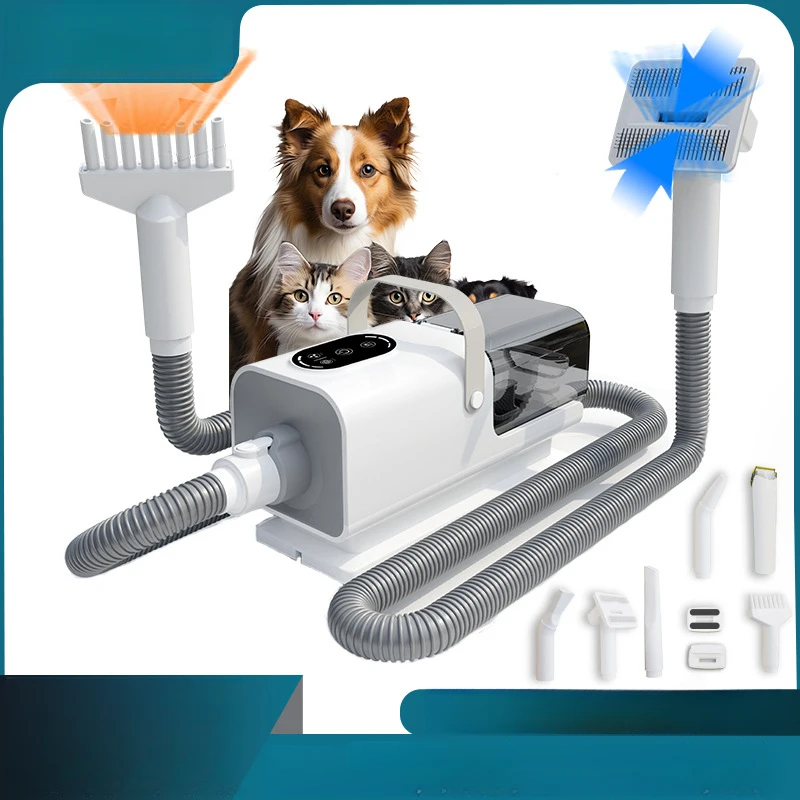 Dog pet grooming hair vacuum cleaner, hair dryer, vacuum cleaner, all-in-one blowing and suction grooming machine, pet hair trim