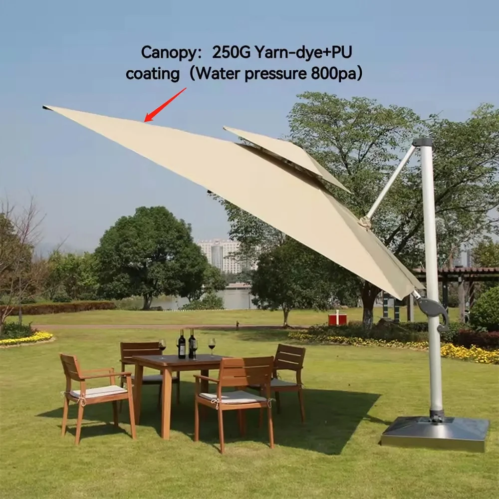 High Quality solar led patio umbrella outdoor parasol large roman umbrella