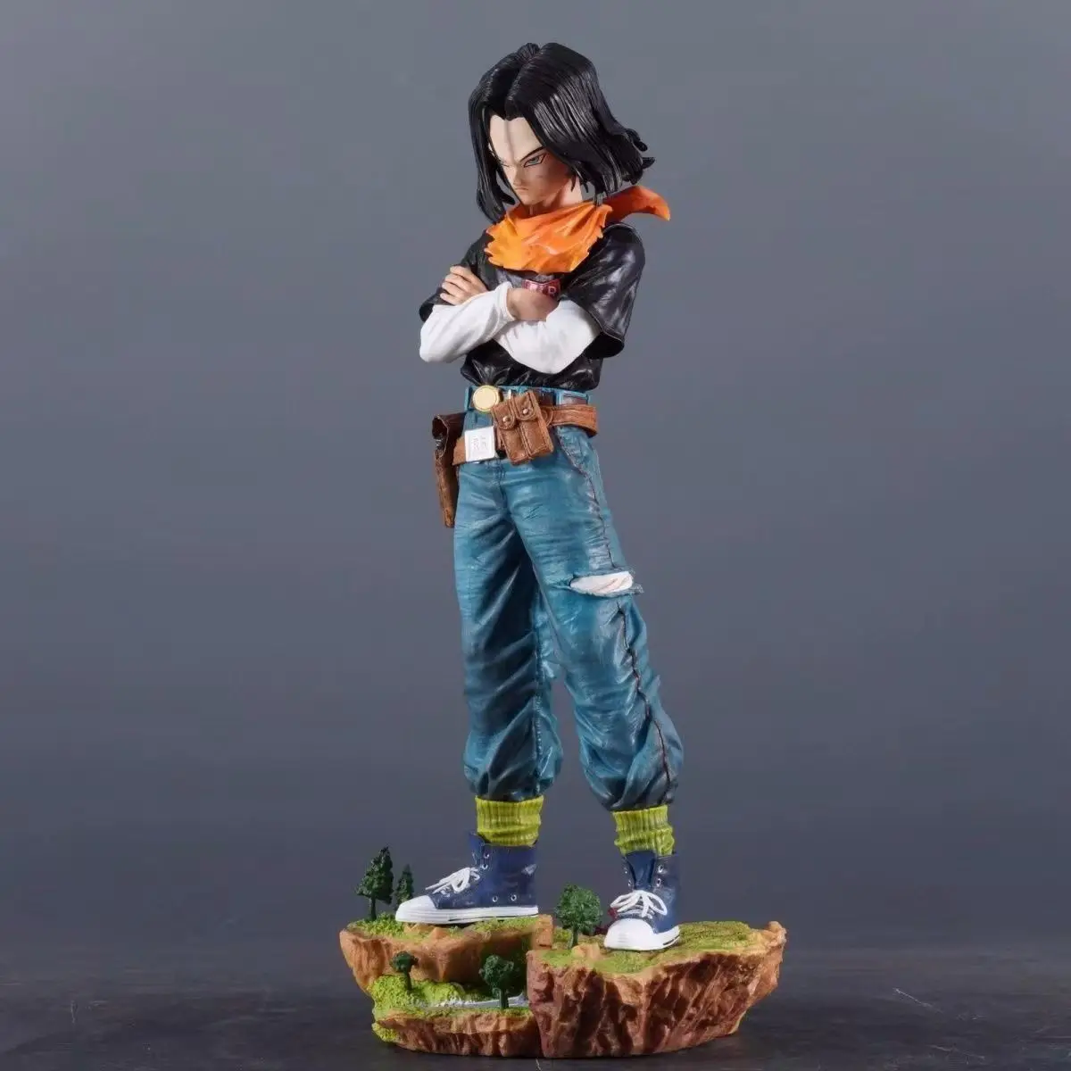 29cm dragon ball z anime pérola preta android 17 figuras de ação pvc modelo estátua coleção decoração brinquedos presente ornamentos dol