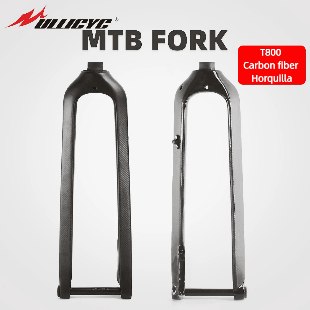 

Ullicyc New Mountain 3K Full Carbon Cycling front Fork Matte or Glossy Tube Thru Axle15*100mm XC MTB Horquilla delantera
