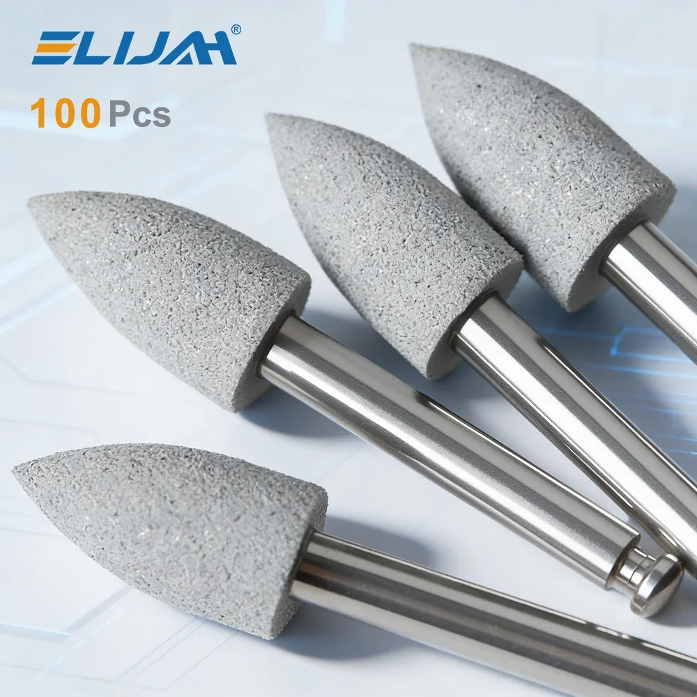 100Pcs Dental Polishing Kit Silicone Abrasive Heads Stainless Steel Handle RA 2.35mm for Dental Lab&Clinic Autoclavable 135℃