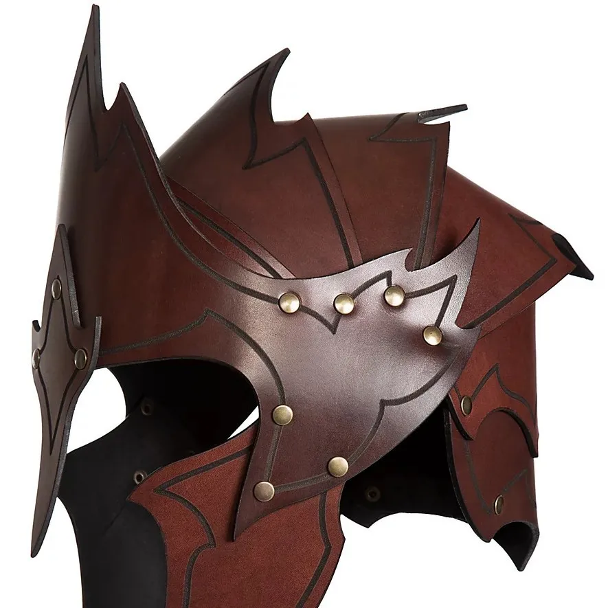 مضحك الجلود الكتف درع الماس على شكل قناع نورس فايكنغ القرون الوسطى تأثيري الأداء الدعامة
