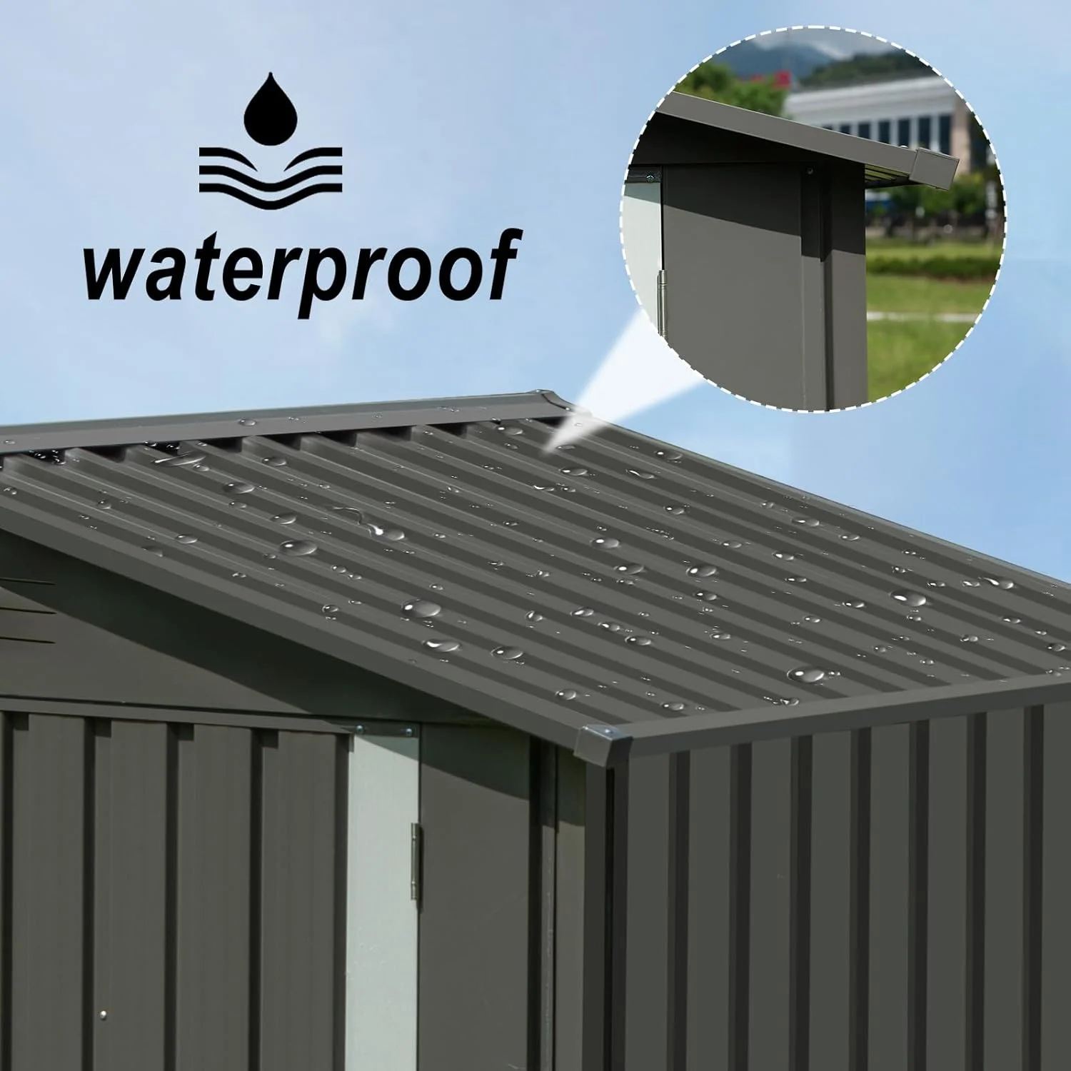 8x10 ft storage shed classic outdoor garden shed all-season corrosion-resistant metal storage shed for tools