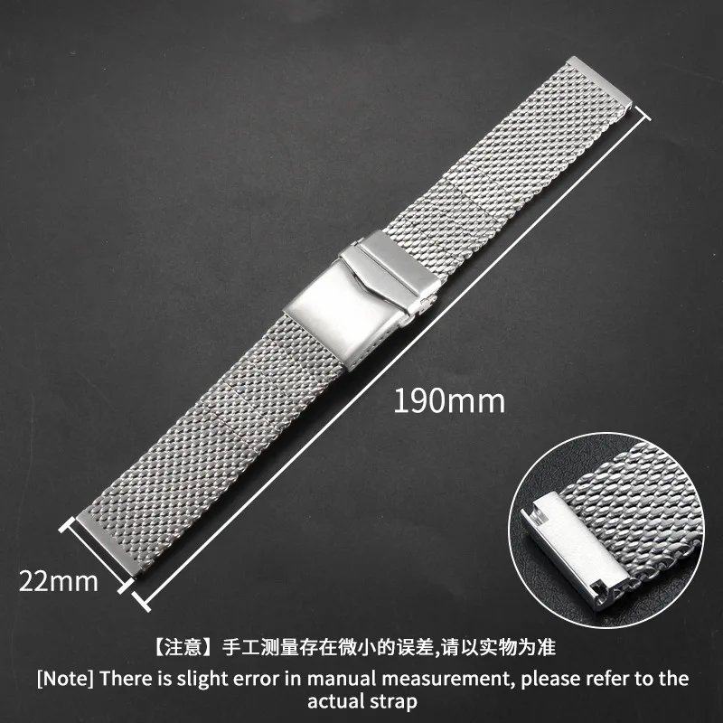 22mm Stainless Steel Milanese Watch Strap For Breitling Avenger Superocean Heritage Navitimer Blackbird watchband Bracelet view 4