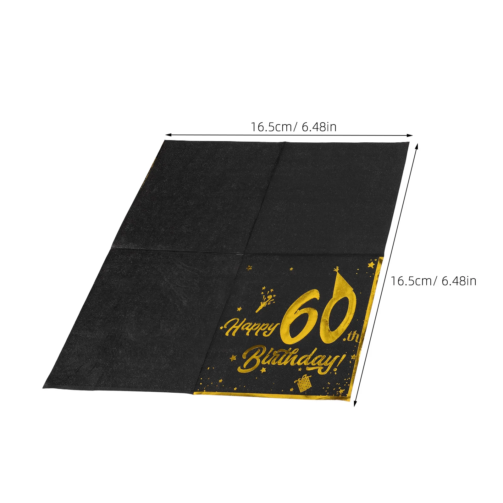 40 pçs 60th aniversário guardanapos folha de ouro elegante papel descartável decorações de festa macio grosso absorvente grandes guardanapos de jantar