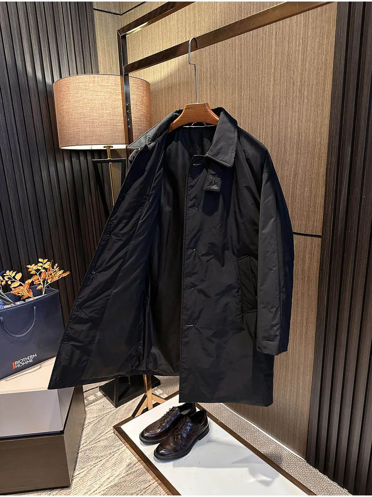 

[Italian style, gentleman to keep out the cold] 25 winter solid color versatile lapel medium and long trench coat down jacket