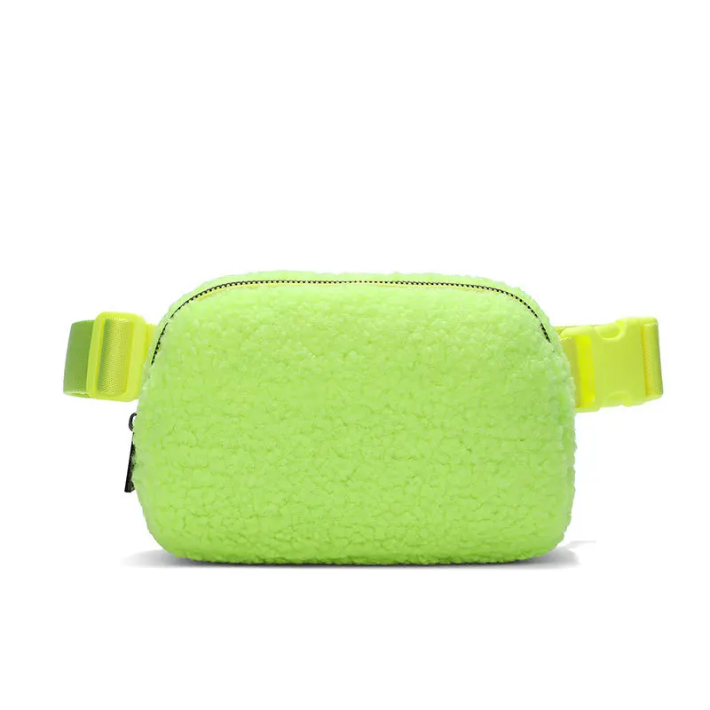 Winter Fleeces Waist Bag Men Sport Fanny Pack Women Running Belt Pouch Zip Mobile Phone Bag Fashion Chest Bags