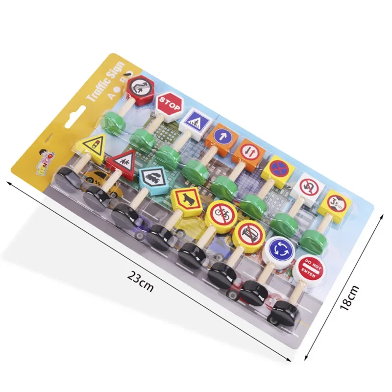 علامات اللافتات للتوعية بالسلامة، خشبية للأطفال، حركة المرور على الطرق، بناء المشهد، التعليم المبكر، ألعاب تعليمية