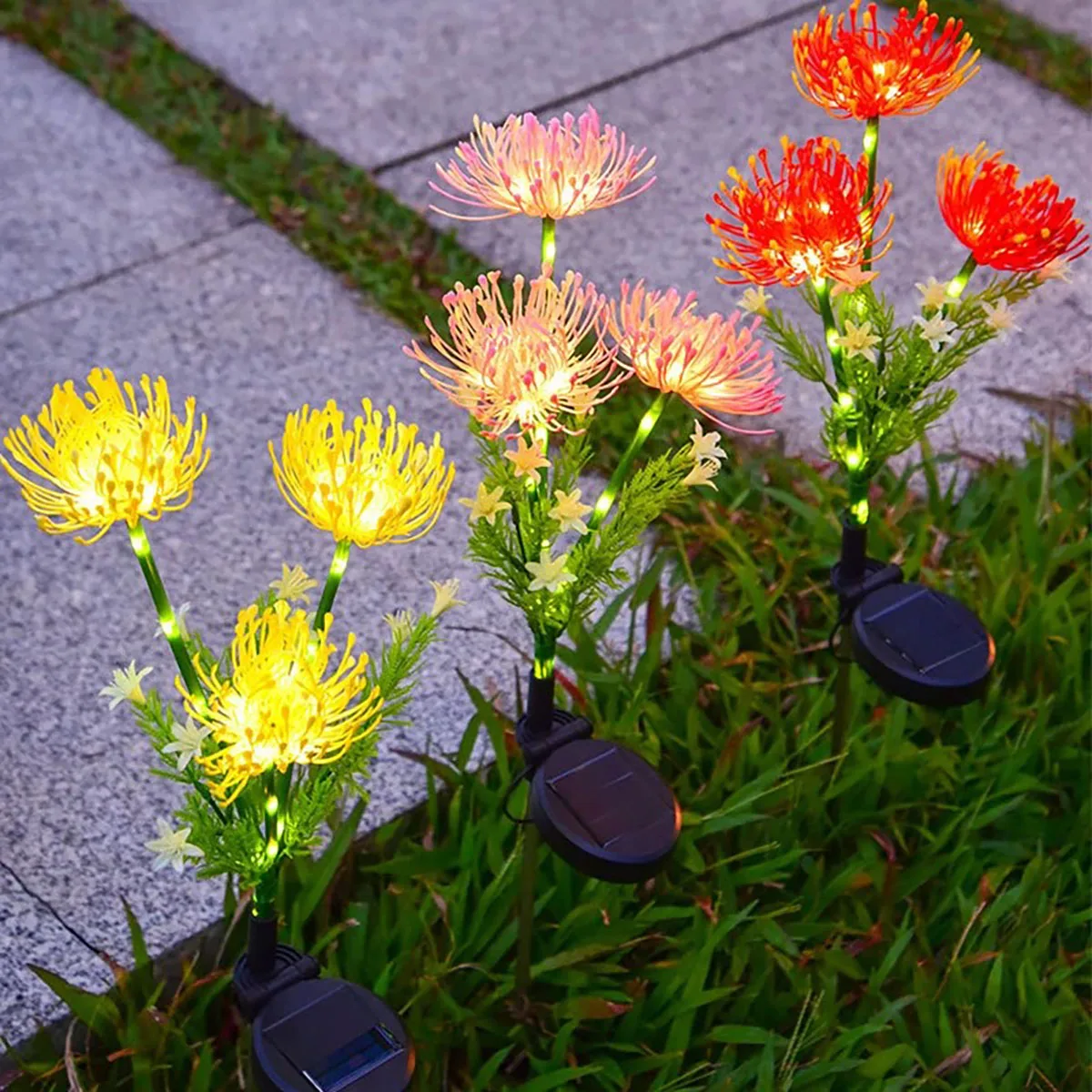 

2PC solar powered shore flower ground plug-in lamp outdoor waterproof beautiful flower decoration, LEDcourtyard lawn decoratio