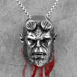 Hellboy Anung Un Rama Long Men Necklaces Pendant Chain Punk for Boyfriend Male Stainless Steel Jewelry Creativity Gift Wholesale