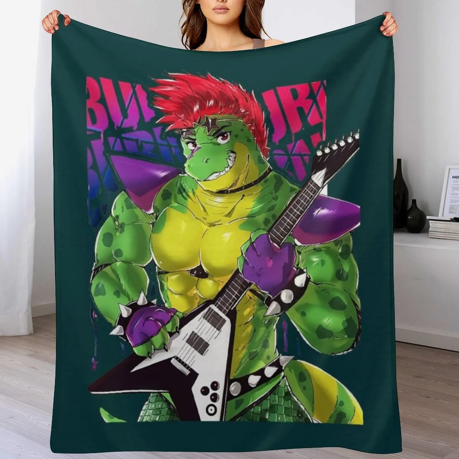 Glamrock Monty Security Breach Montgomery Gator Throw Blanket Luxury Flannel Fabric Soft Blankets