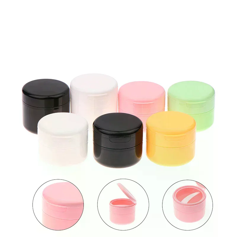 100/150 جرام غطاء الوجه مع ملعقة زجاجات إعادة الملء جرة ماكياج فارغة وعاء السفر كريم وجه غسول التجميل وسادة قطن الحاويات #2