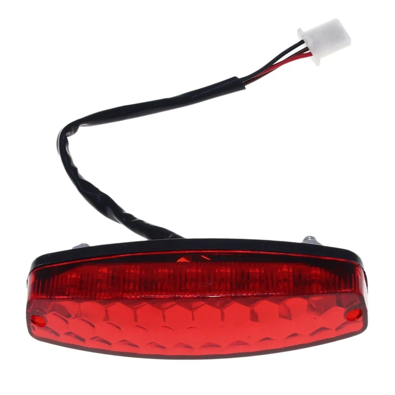 LED 3Wire 12V Brake Stop Light License Taillight Red For ATV Off-road Motorcycle